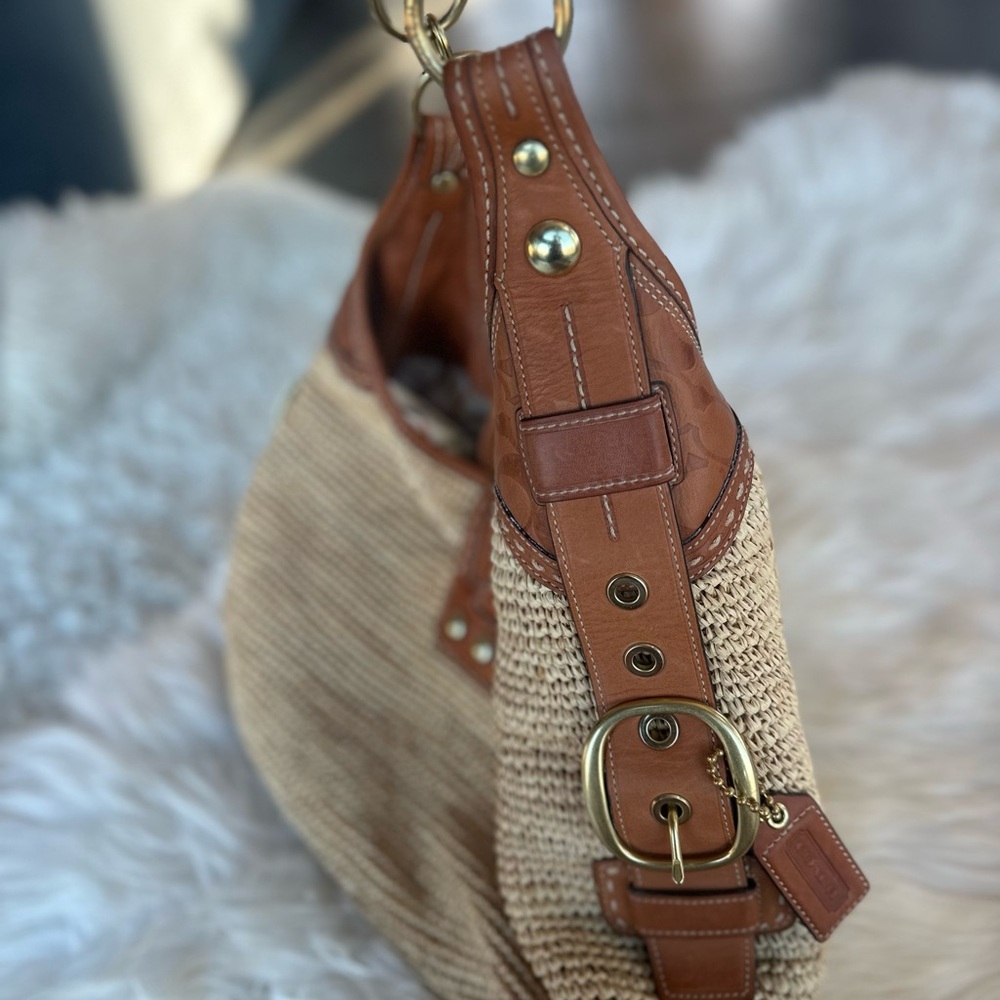 ✨🤩COACH “rare” Bleecker Millie XL Straw Hobo Bag✨ - Picture 5 of 13
